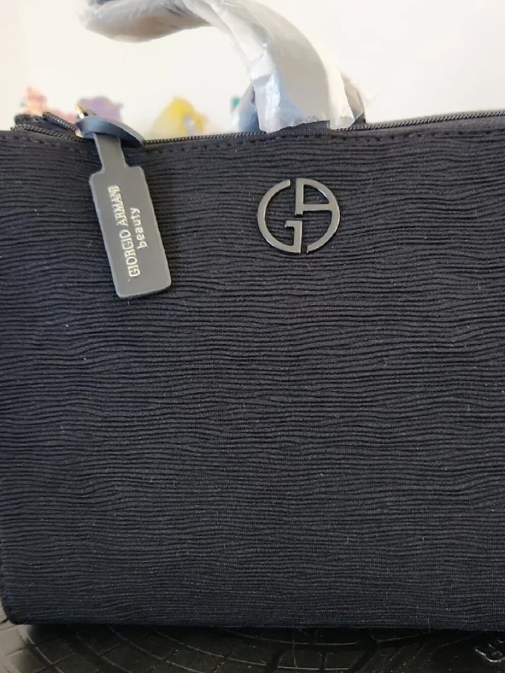 Giorgio Armani Black Textured Small Handbag / Clutch / Wristlet